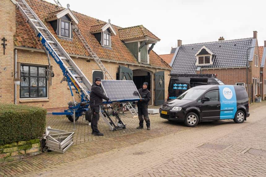 Voorbereiding zonnepanelen plaatsing